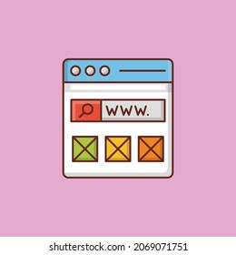 browser Vector illustration on a transparent background. Premium quality symbols. Vector Line Flat color  icon for concept and graphic design.