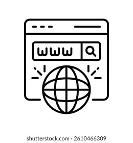 Browser vector outline icon. EPS 10 file