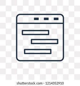 Browser vector outline icon isolated on transparent background, high quality linear Browser transparency concept can be used web and mobile