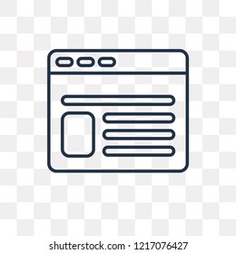 Browser vector outline icon isolated on transparent background, high quality linear Browser transparency concept can be used web and mobile
