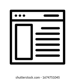 browser vector thin line icon 