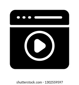 browser video glyph icon