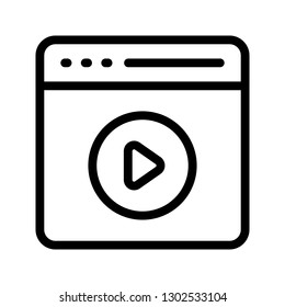browser video line icon