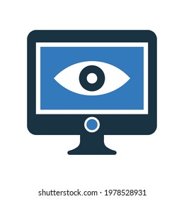 Browser, view, visibility, web icon. Simple vector on isolated white background.