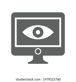 Browser, view, visibility, web icon. Gray vector graphics.