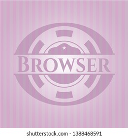 Browser vintage pink emblem. Vector Illustration. Detailed.