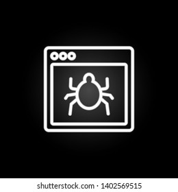 browser virus webpage neon icon. Elements of browser set. Simple icon for websites, web design, mobile app, info graphics