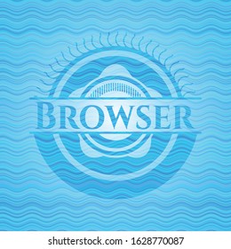 Browser water concept emblem background. Vector Illustration. Detailed.