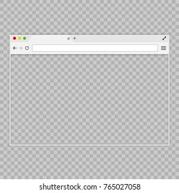Browser or web browser in flat style on an empty background.
