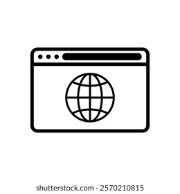 browser web icon vector logo design template