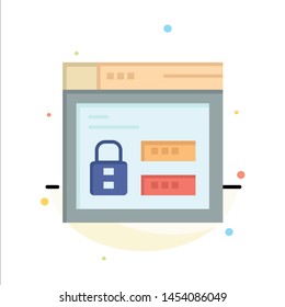 Browser, Web, Lock, Code Abstract Flat Color Icon Template