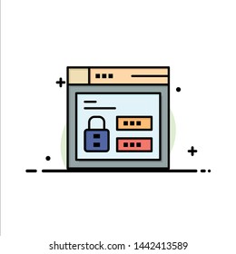 Browser, Web, Lock, Code Business Logo Template. Flat Color