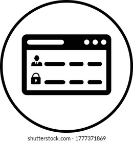 Browser, web page icon / black graphics