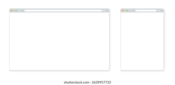 Browser web page template vector set