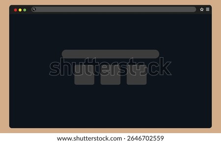 Browser web page window blank empty flat cartoon icon image clip art set, modern design of webpage website screen.