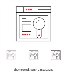 Browser, Web, Search, Education Bold and thin black line icon set