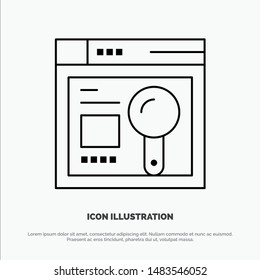 Browser, Web, Search, Education Vector Line Icon