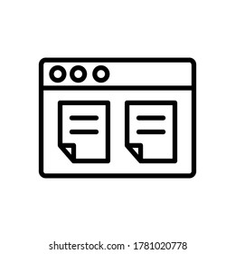 Navegador, sitio web, icono de archivos. Línea simple, contorno de elementos vectoriales de iconos del explorador de internet para ui y ux, sitio web o aplicación móvil