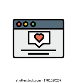 Browser, web site, heart, comment icon. Simple color with outline vector elements of internet explorer icons for ui and ux, website or mobile application