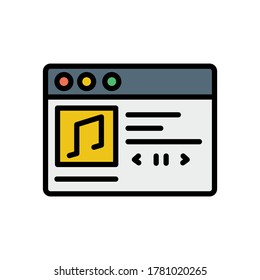 Browser, web site, music icon. Simple color with outline vector elements of internet explorer icons for ui and ux, website or mobile application