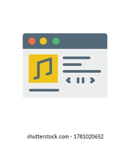 Browser, web site, music icon. Simple color vector elements of internet explorer icons for ui and ux, website or mobile application