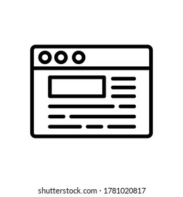 Browser, Website, Nachrichten, Textsymbol. Einfache Linie, Umrisslinien, Vektorelemente von Icons für Internet-Explorer für i und ux, Website oder mobile Anwendungen