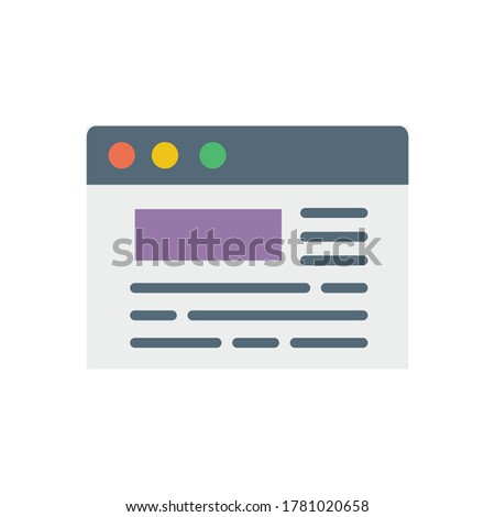 Browser, web site, news, text icon. Simple color vector elements of internet explorer icons for ui and ux, website or mobile application