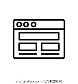 Navegador, sitio web, icono de imágenes. Línea simple, contorno de elementos vectoriales de iconos del explorador de internet para ui y ux, sitio web o aplicación móvil