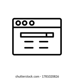 Navegador, sitio web, icono de búsqueda. Línea simple, contorno de elementos vectoriales de iconos del explorador de internet para ui y ux, sitio web o aplicación móvil