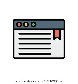 Browser, web site, text, book icon. Simple color with outline vector elements of internet explorer icons for ui and ux, website or mobile application
