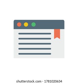 Browser, Website, Text, Buchsymbol. Einfache, farbige Vektorelemente von Icons für Internet-Explorer für i und ux, Website oder mobile Anwendungen