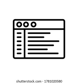 Browser, web site, text icon. Simple line, outline vector elements of internet explorer icons for ui and ux, website or mobile application