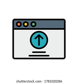 Browser, web site, upload icon. Simple color with outline vector elements of internet explorer icons for ui and ux, website or mobile application