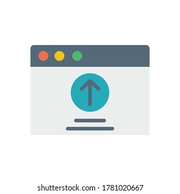 Browser, web site, upload icon. Simple color vector elements of internet explorer icons for ui and ux, website or mobile application