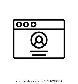 Browser, web site, user icon. Simple line, outline vector elements of internet explorer icons for ui and ux, website or mobile application