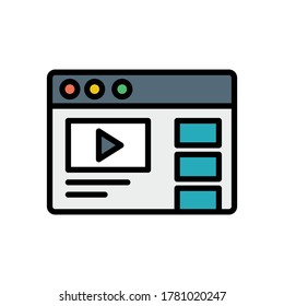 Browser, web site, video icon. Simple color with outline vector elements of internet explorer icons for ui and ux, website or mobile application