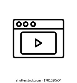 Browser, web site, video icon. Simple line, outline vector elements of internet explorer icons for ui and ux, website or mobile application