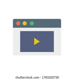 Browser, web site, video icon. Simple color vector elements of internet explorer icons for ui and ux, website or mobile application
