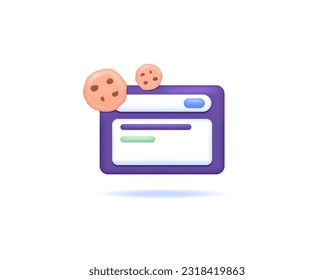 browser and website cookies. services, applications, and software. technology. symbol or icon. concept illustration design. minimalistic 3d. vector elements. white background