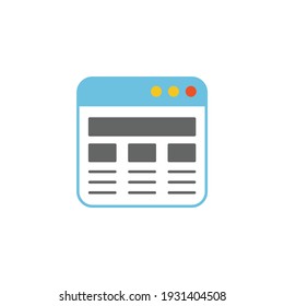 Browser, website icon in color icon, isolated on white background 