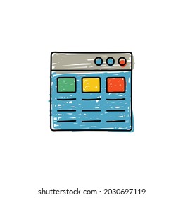 Browser, website icon in color icon, isolated on white background 