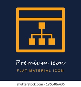 Browser Window With Business Graphic In A Circle premium material ui ux isolated vector icon in navy blue and orange colors