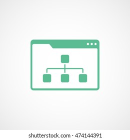 Browser Window With Chart Green Flat Icon On White Background