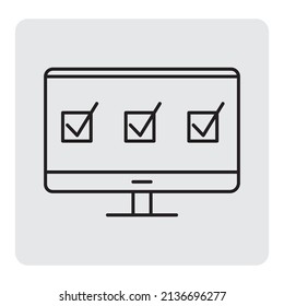 Browser window checkmark icon. Business concept. Internet window. Vector illustration. stock image. 