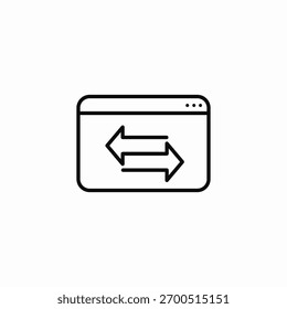 Vector de signo de icono de intercambio de ventana del navegador
