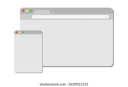 Browser window flat page template. Mock up website interface