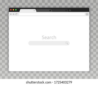 Browser Window.Web Browser In Flat Style. Window Concept Internet Browser. Mockup Screen Design. Vector Illustration.