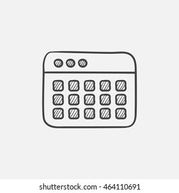 Browser window with folders sketch icon for web, mobile and infographics. Hand drawn vector isolated icon.