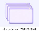 Browser window glitch, PC user interface lag, dialog box notification duplicated several times. 3D vector illustration.