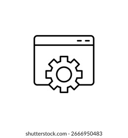 Icono De Ventana Del Navegador Con Rueda Dentada Que Simboliza Configuraciones Y Personalización